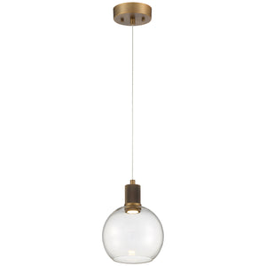 Access - 63142LEDD-ABB/CLR - LED Pendant - Port Nine Burgundy - Antique Brushed Brass