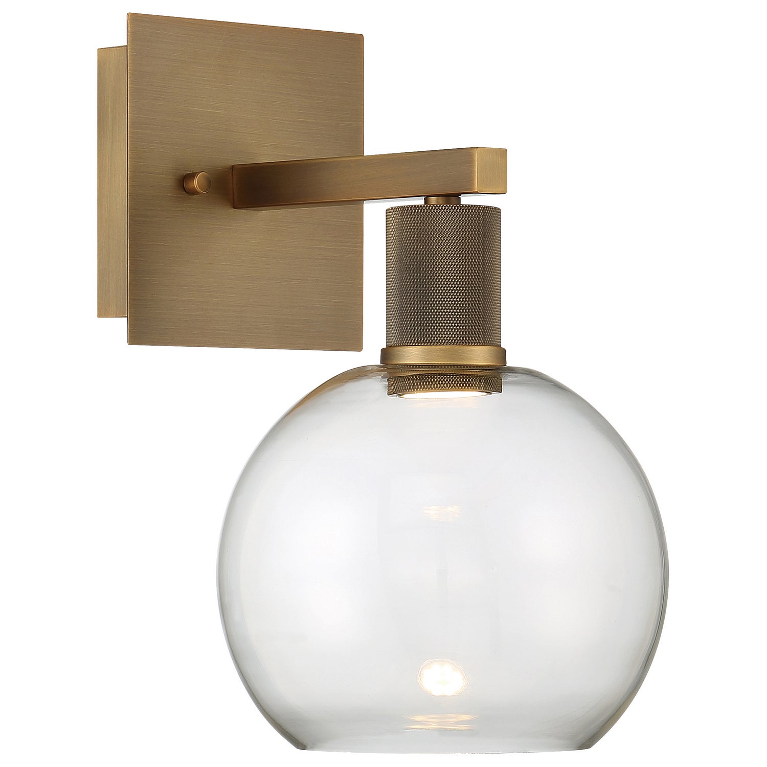 Access - 63145LEDD-ABB/CLR - LED Wall Sconce - Port Nine Burgundy - Antique Brushed Brass