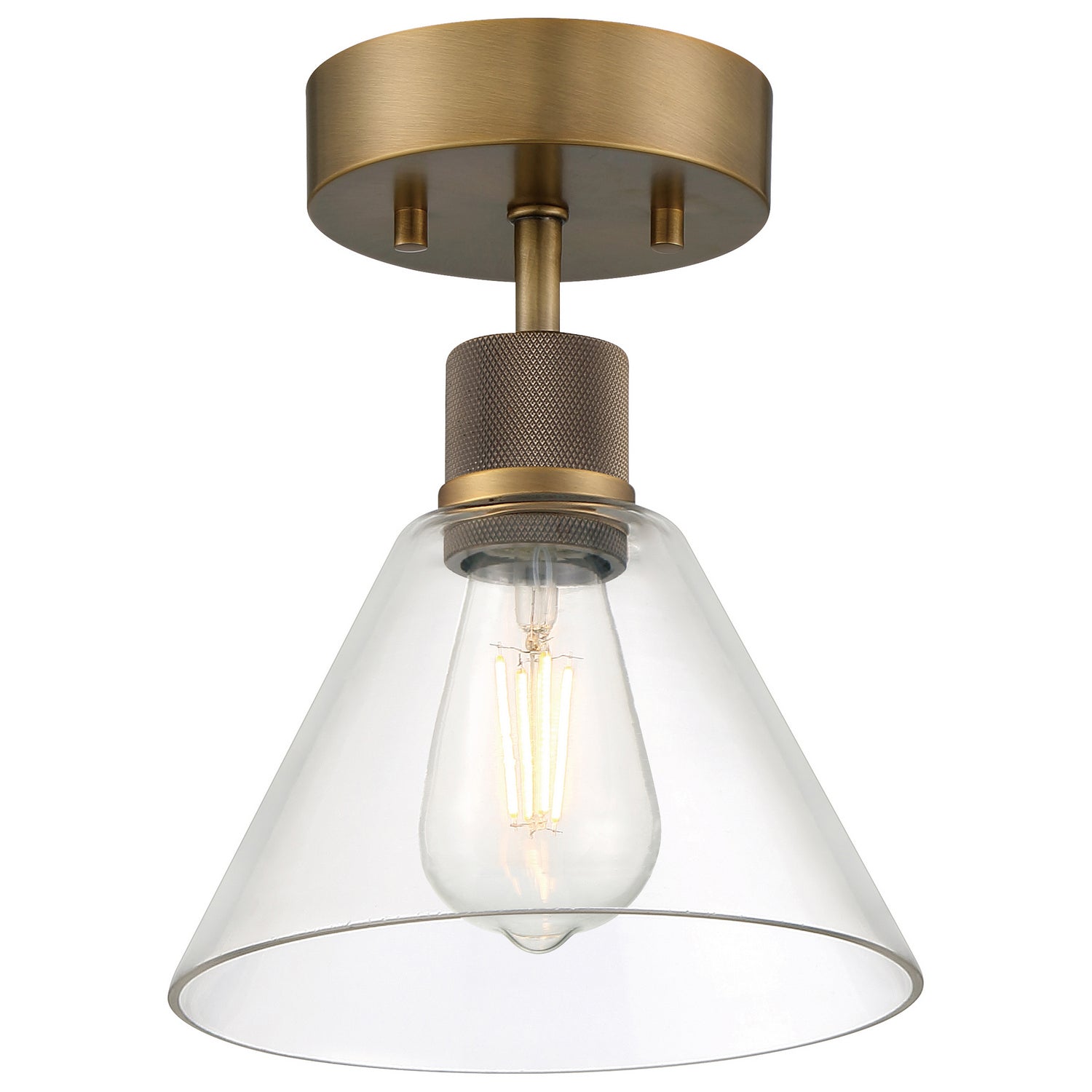 Access - 63146LEDDLP-ABB/CLR - LED Semi Flush Mount - Port Nine Martini - Antique Brushed Brass