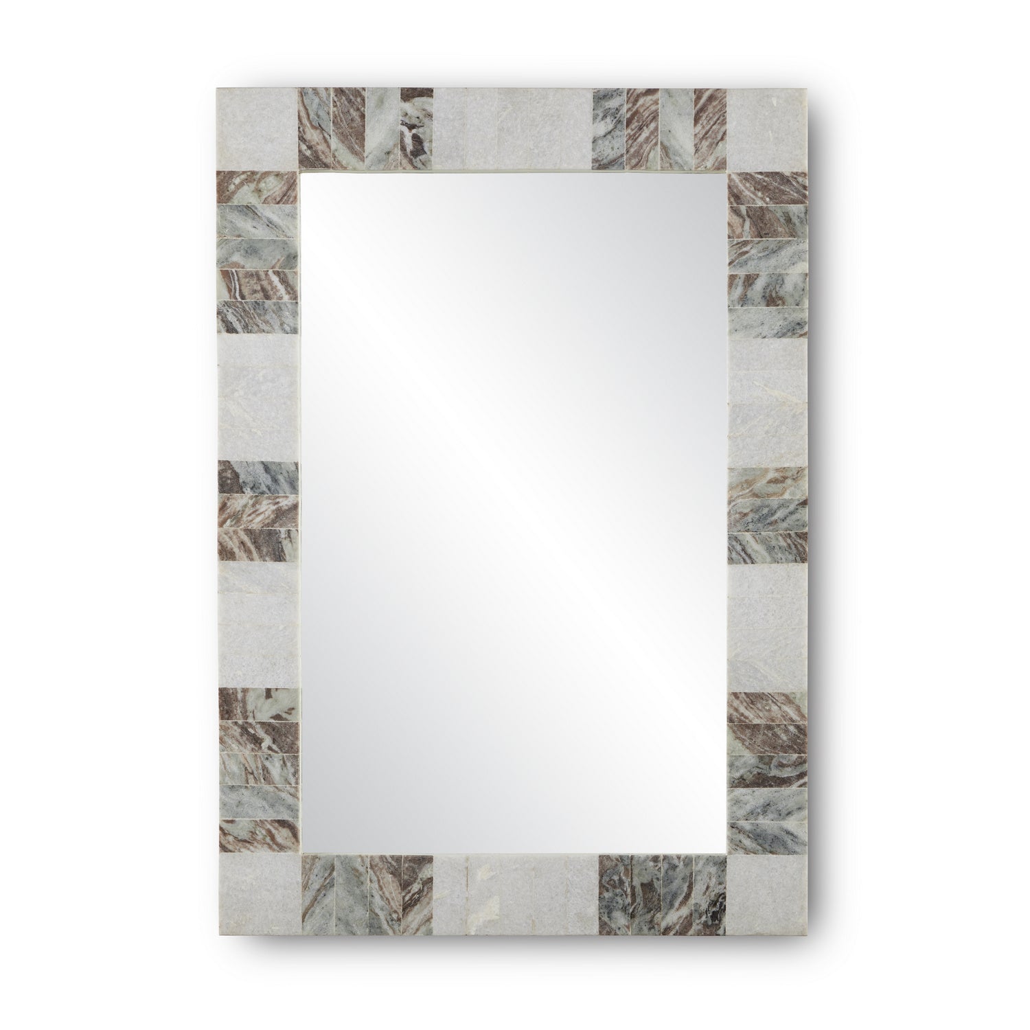 Currey and Company - 1000-0132 - Mirror - Elena - White/Brown/Mirror