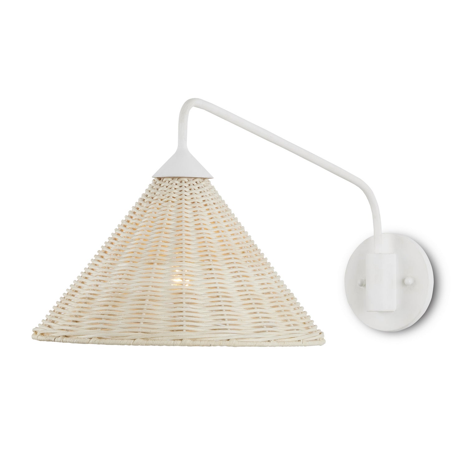 Currey and Company - 5000-0219 - One Light Wall Sconce - Basket - White/Bleached Natural