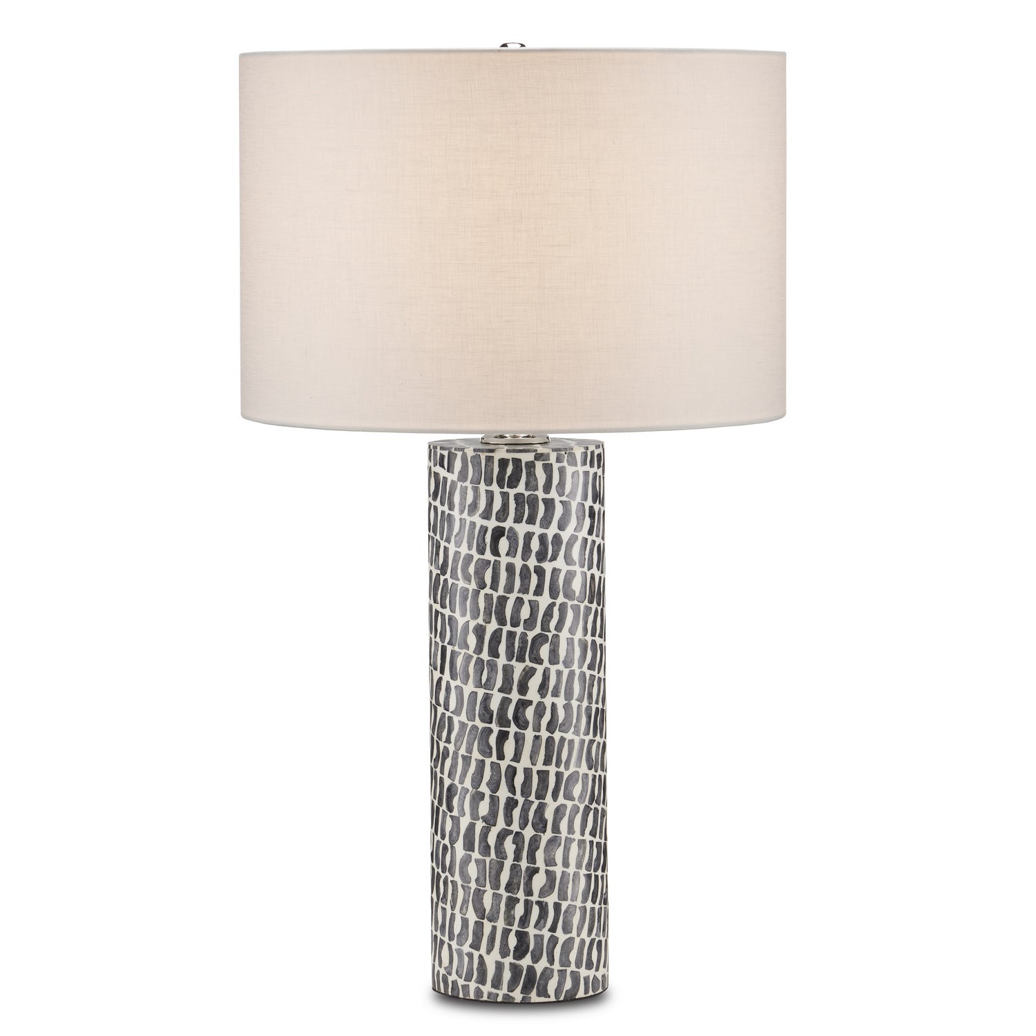 Currey and Company - 6000-0826 - One Light Table Lamp - Charcoal - Gray/White/Polished Nickel