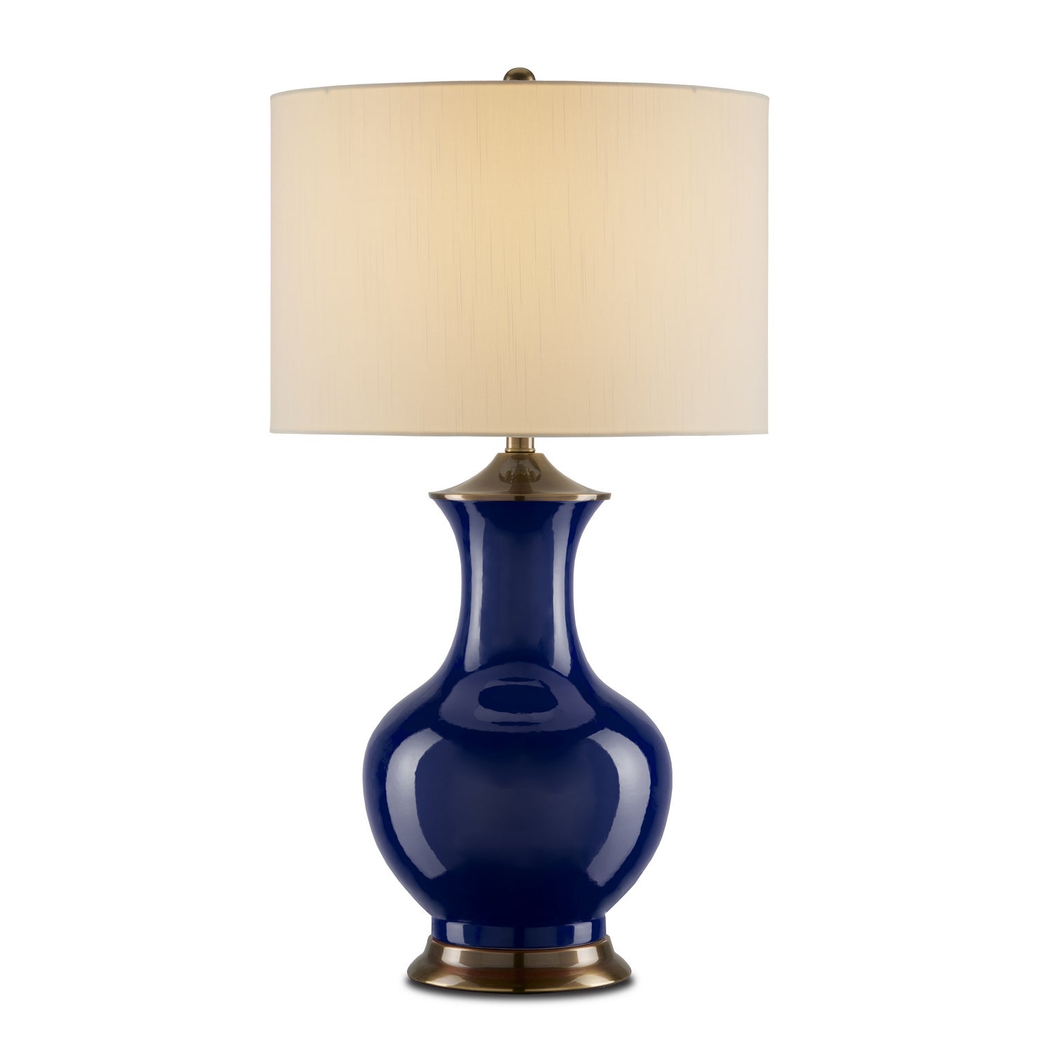 Currey and Company - 6000-0841 - One Light Table Lamp - Lilou - Blue/Antique Brass