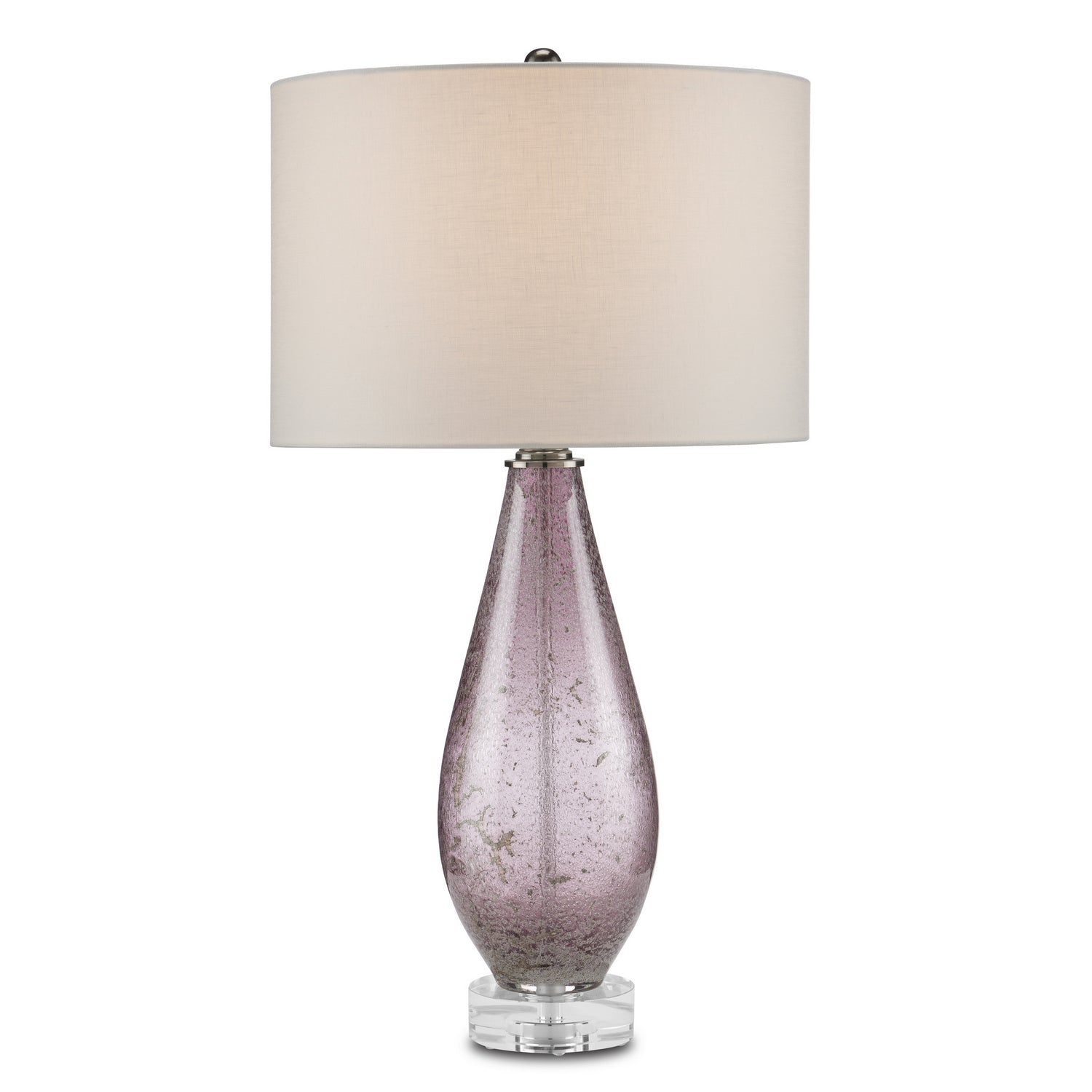 Currey and Company - 6000-0854 - One Light Table Lamp - Optimist - Purple/Clear/Antique Nickel