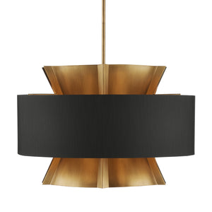 Currey and Company - 9000-0970 - Six Light Chandelier - Oxenwood - Brass/Black