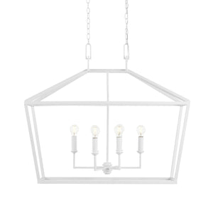 Currey and Company - 9000-0979 - Six Light Chandelier - Denison - Gesso White