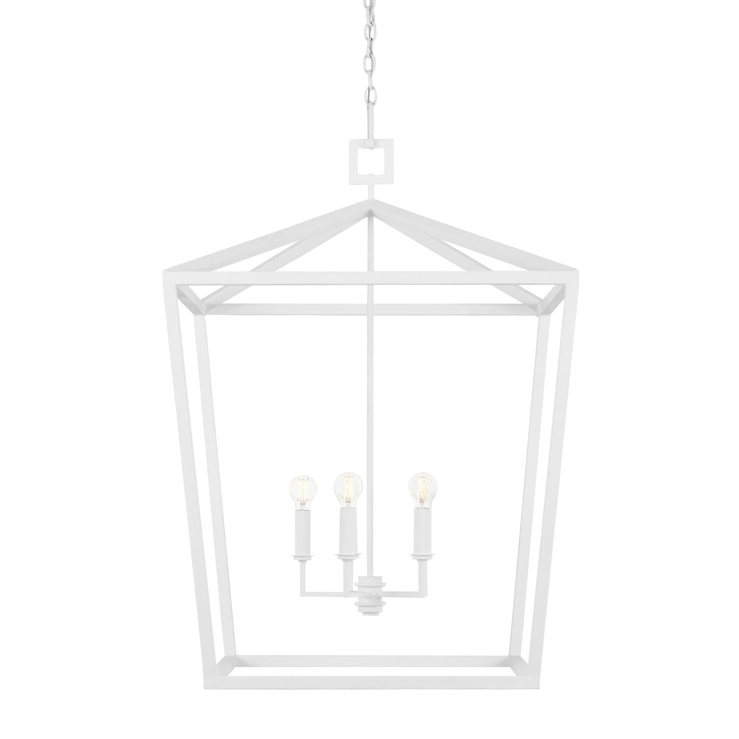 Currey and Company - 9000-0980 - Four Light Chandelier - Denison - Gesso White