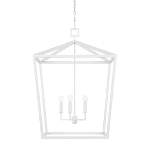 Currey and Company - 9000-0980 - Four Light Chandelier - Denison - Gesso White