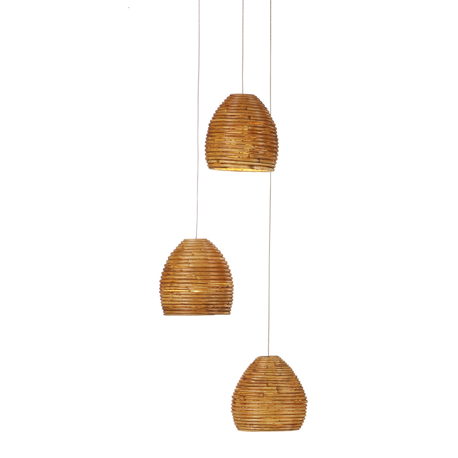 Currey and Company - 9000-0999 - Three Light Pendant - Beehive - Natural