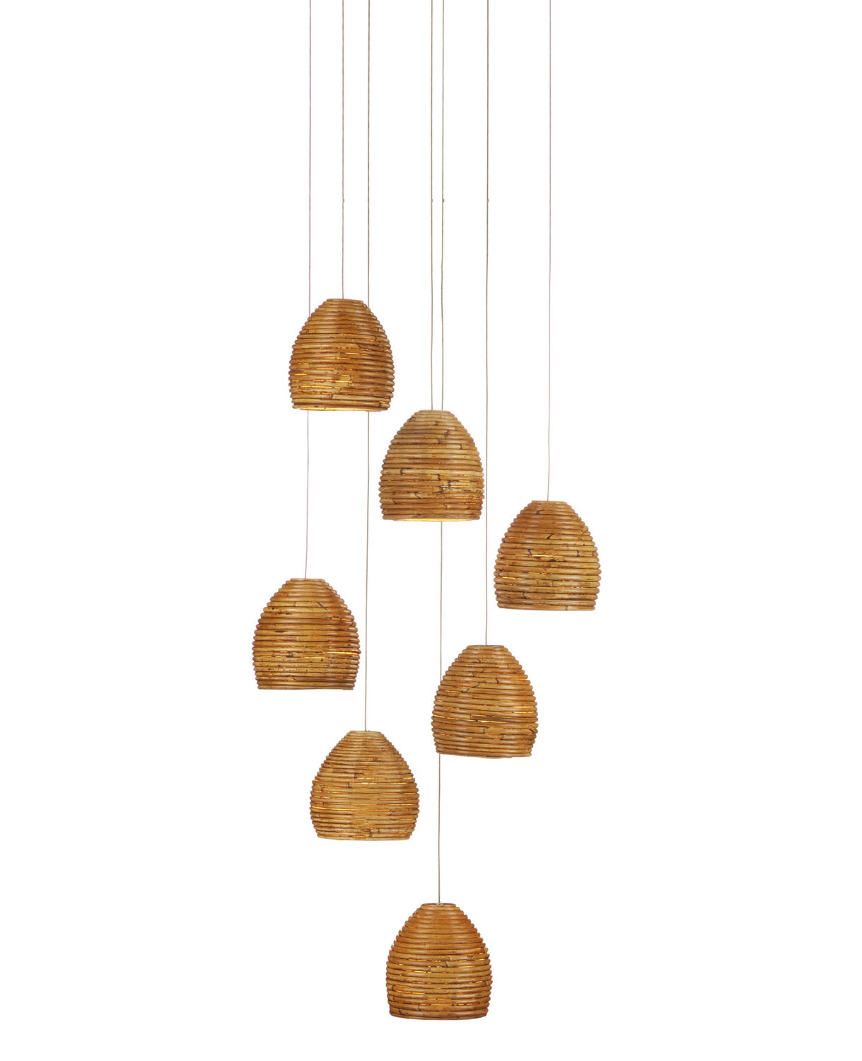 Currey and Company - 9000-1000 - Seven Light Pendant - Beehive - Natural