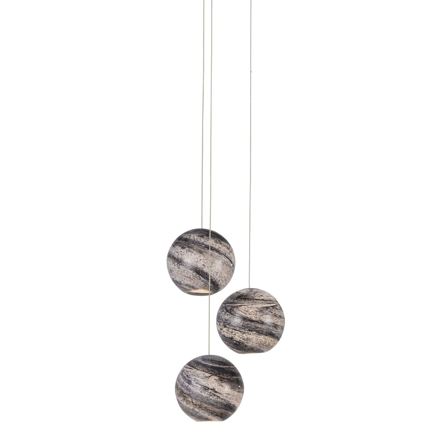 Currey and Company - 9000-1006 - Three Light Pendant - Palatino - Earth with Speckles