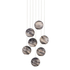 Currey and Company - 9000-1007 - Seven Light Pendant - Palatino - Earth with Speckles