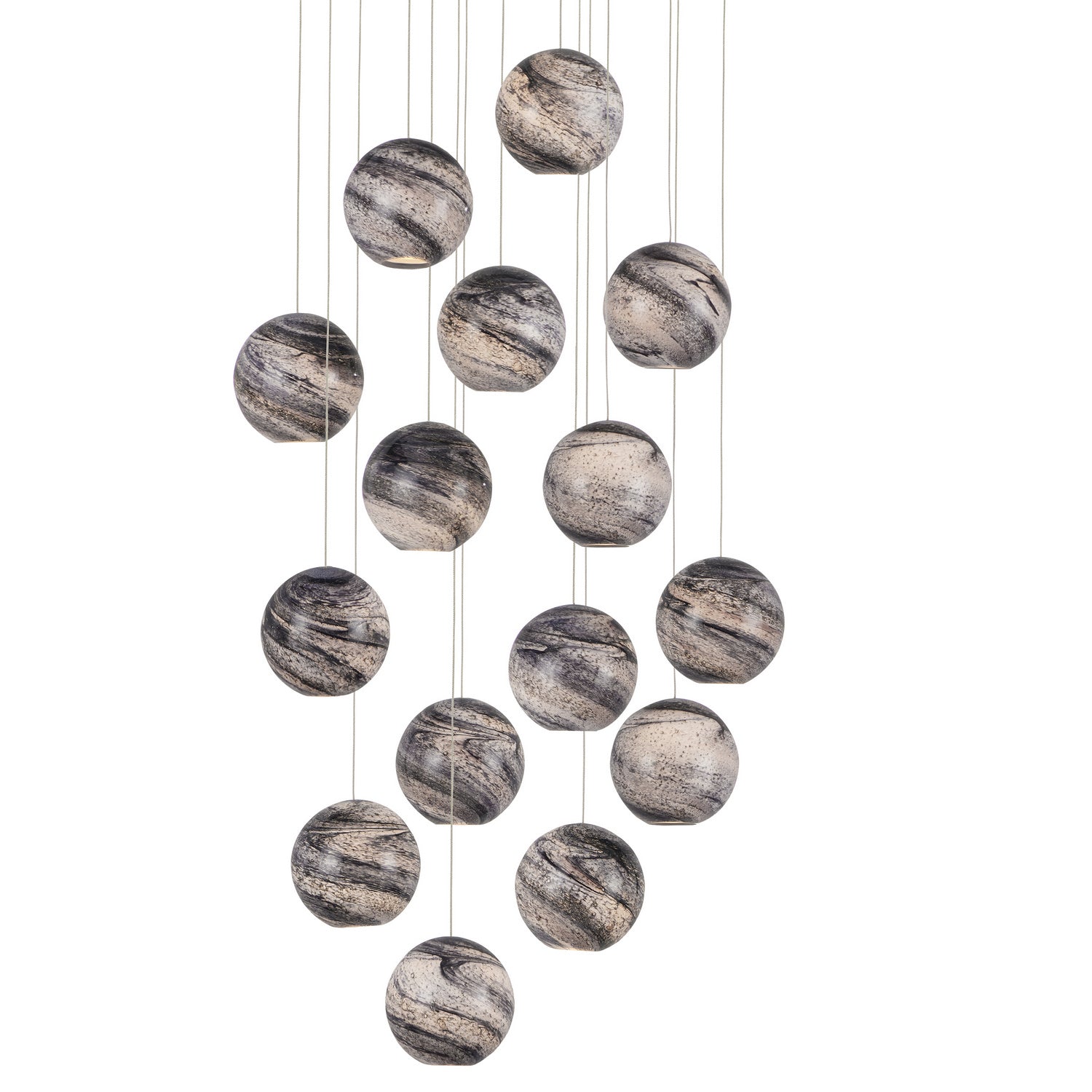 Currey and Company - 9000-1008 - 15 Light Pendant - Palatino - Earth with Speckles