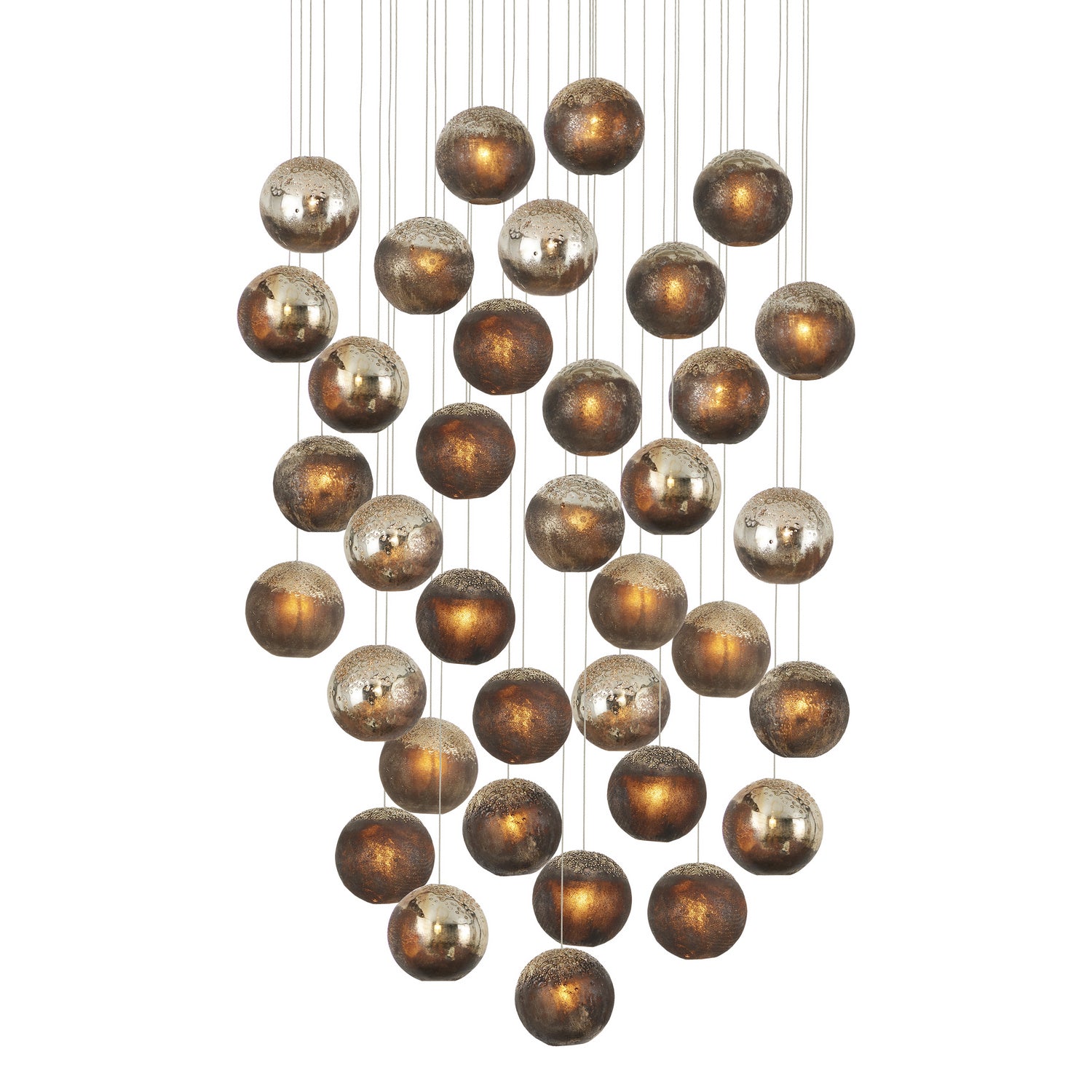 Currey and Company - 9000-1018 - 36 Light Pendant - Pathos - Antique Silver/Antique Gold/Matte Charcoal