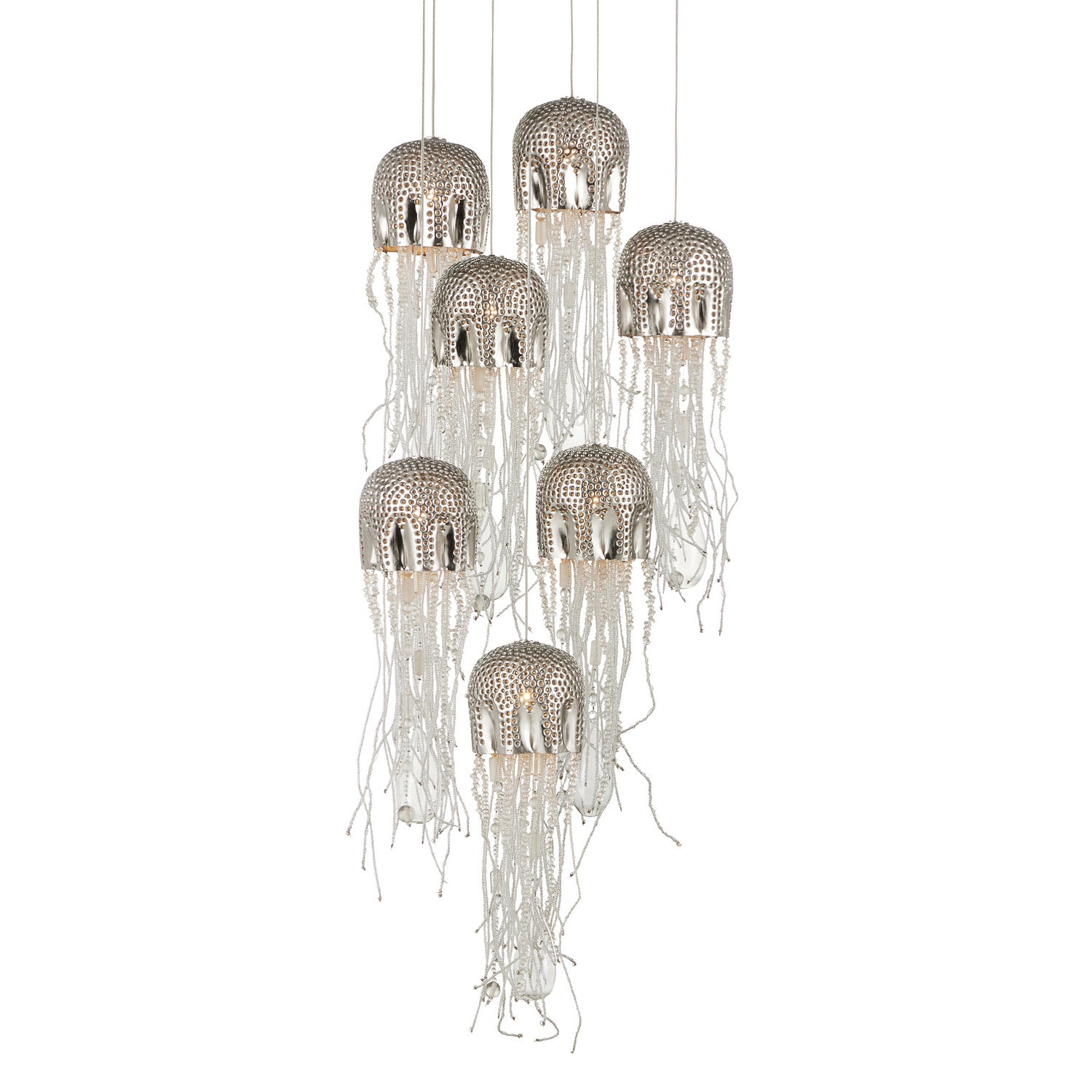 Currey and Company - 9000-1028 - Seven Light Pendant - Medusa - Nickel