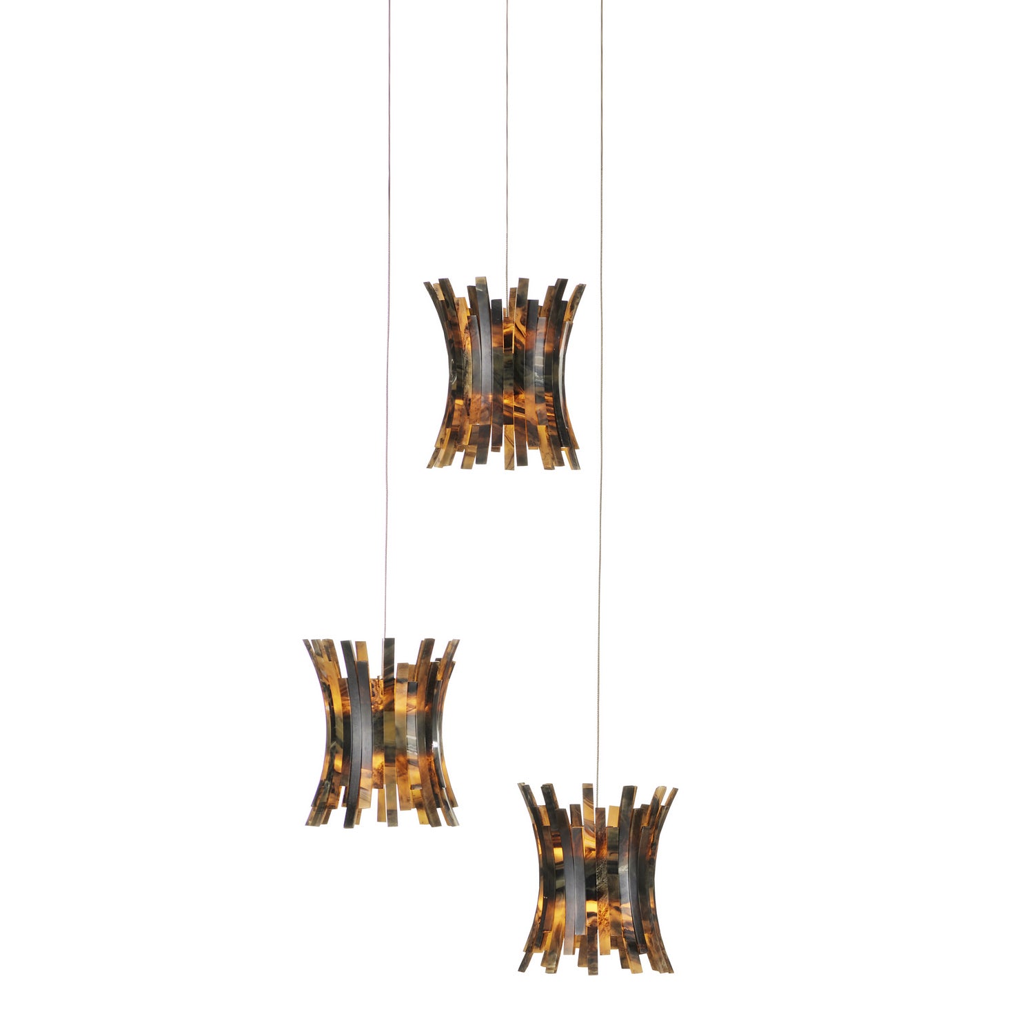 Currey and Company - 9000-1041 - Three Light Pendant - Alsop - Brown/Black/Natural