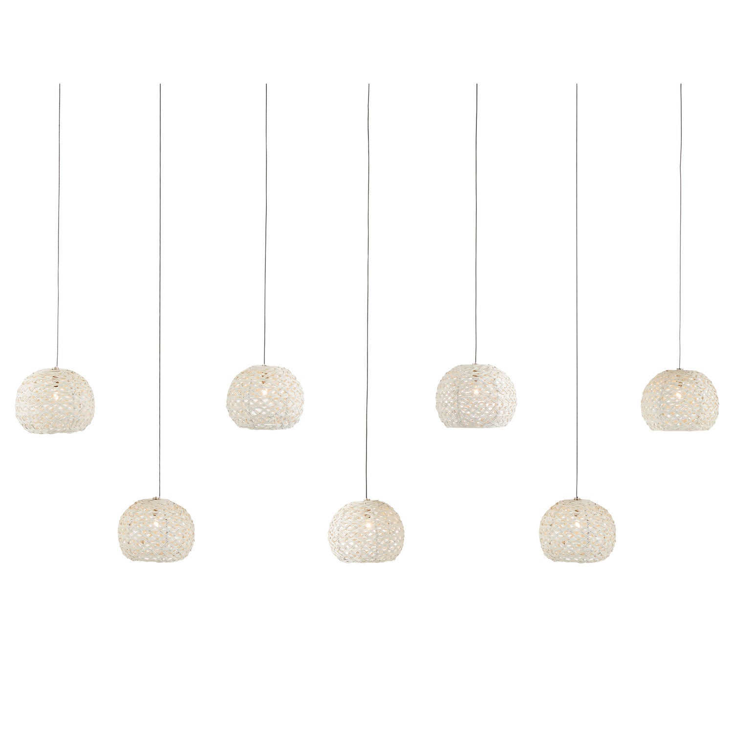 Currey and Company - 9000-1066 - Seven Light Pendant - Piero - Sugar White