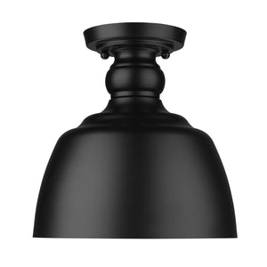 Golden - 0316-FM BLK - One Light Flush Mount - Holmes BLK - Matte Black