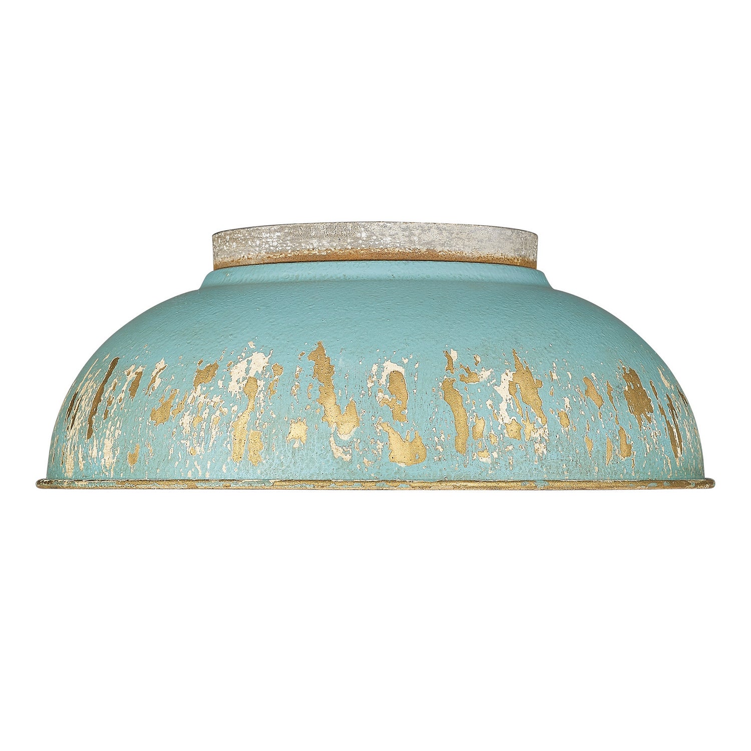 Golden - 0865-FM AGV-TEAL - Two Light Flush Mount - Kinsley - Aged Galvanized Steel