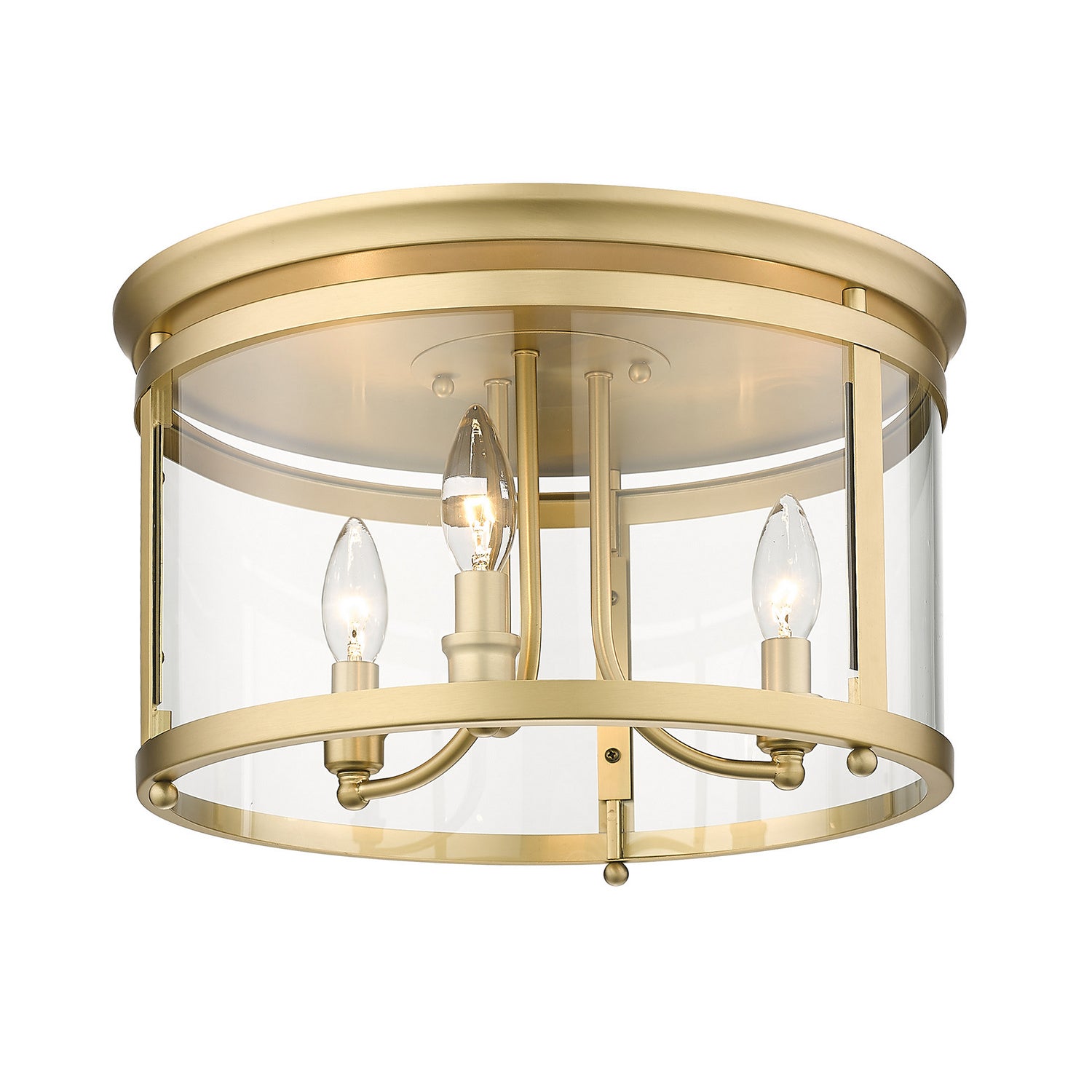 Golden - 1157-FM BCB - Three Light Flush Mount - Payton BCB - Brushed Champagne Bronze