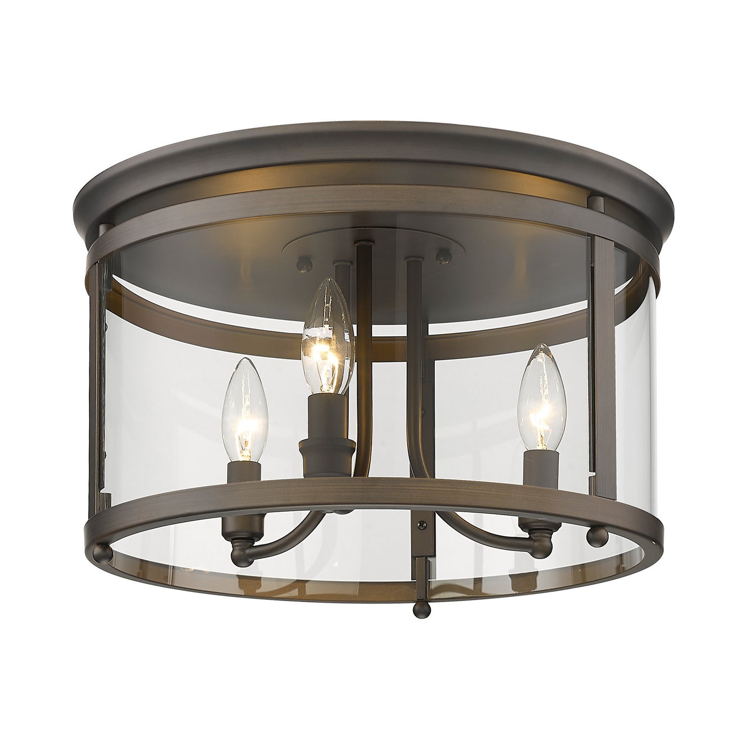 Golden - 1157-FM RBZ - Three Light Flush Mount - Payton RBZ - Rubbed Bronze