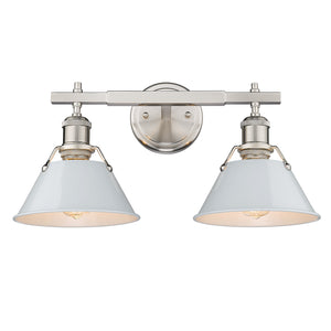 Golden - 3306-BA2 PW-DB - Two Light Bath Vanity - Orwell PW - Pewter