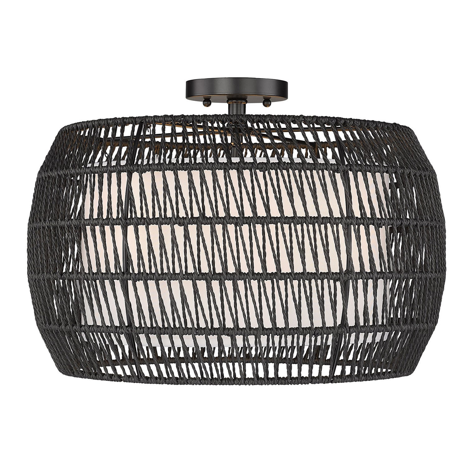 Golden - 6805-4SF BLK-MBR - Four Light Semi-Flush Mount - Everly - Matte Black