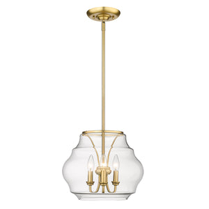 Golden - 1087-3P BCB-CLR - Three Light Pendant - Annette - Brushed Champagne Bronze