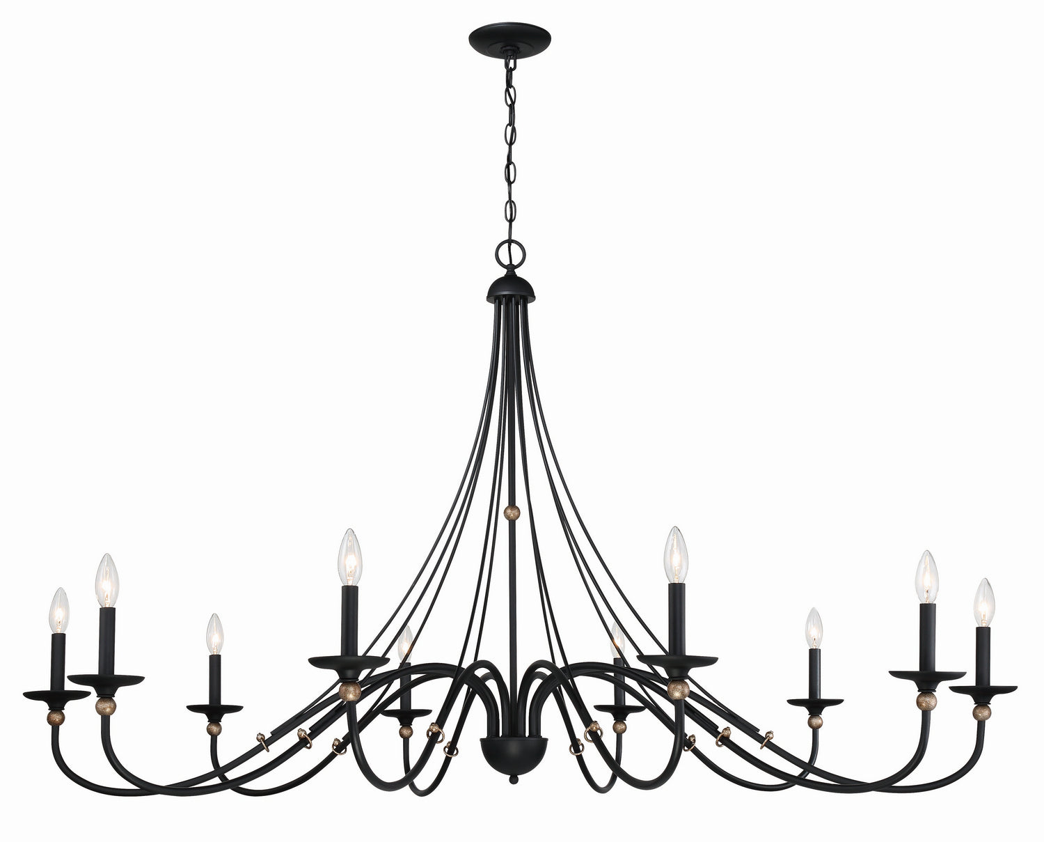 Minka-Lavery - 1038-677 - Ten Light Chandelier - Westchester County - Sand Coal w/Skyline Gold Leaf