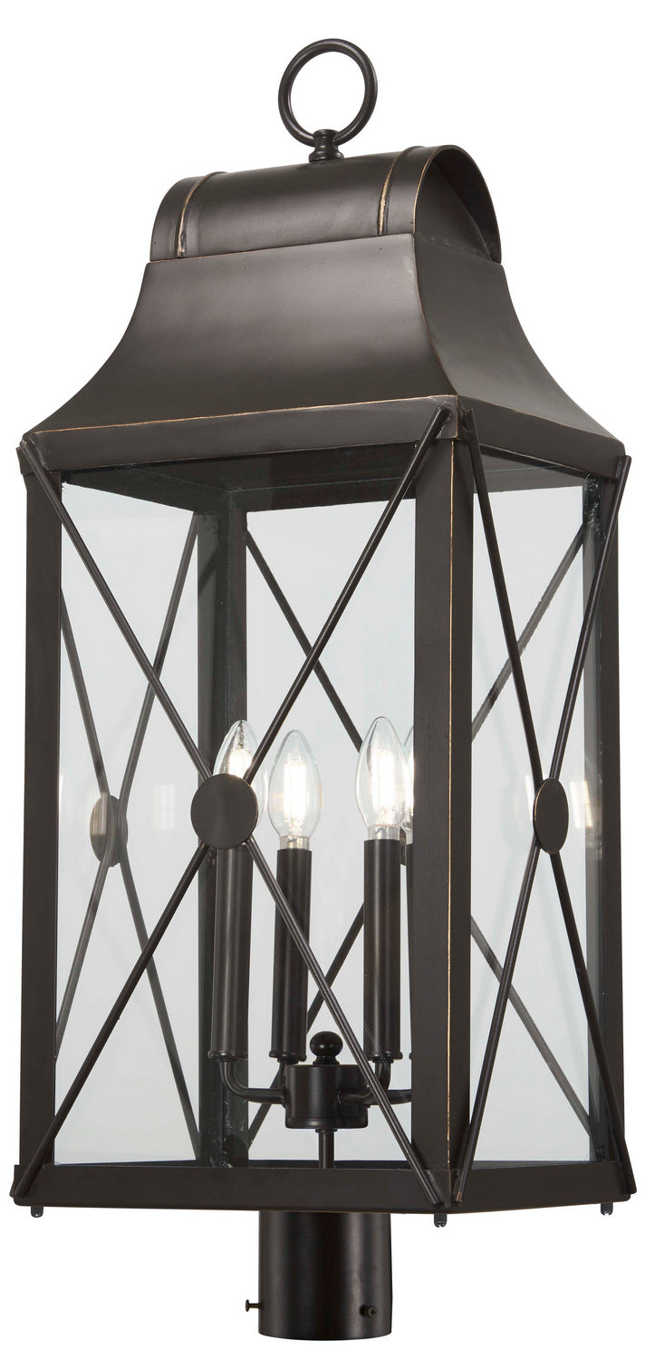 Minka-Lavery - 73296-143C - Four Light Outdoor Post Mount - De Luz - Oil Rubbed Bronze w/Gold Highlights