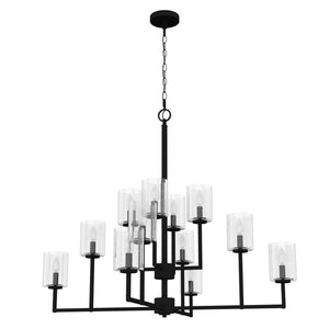 Hunter - 19530 - 12 Light Chandelier - Kerrison - Natural Black Iron