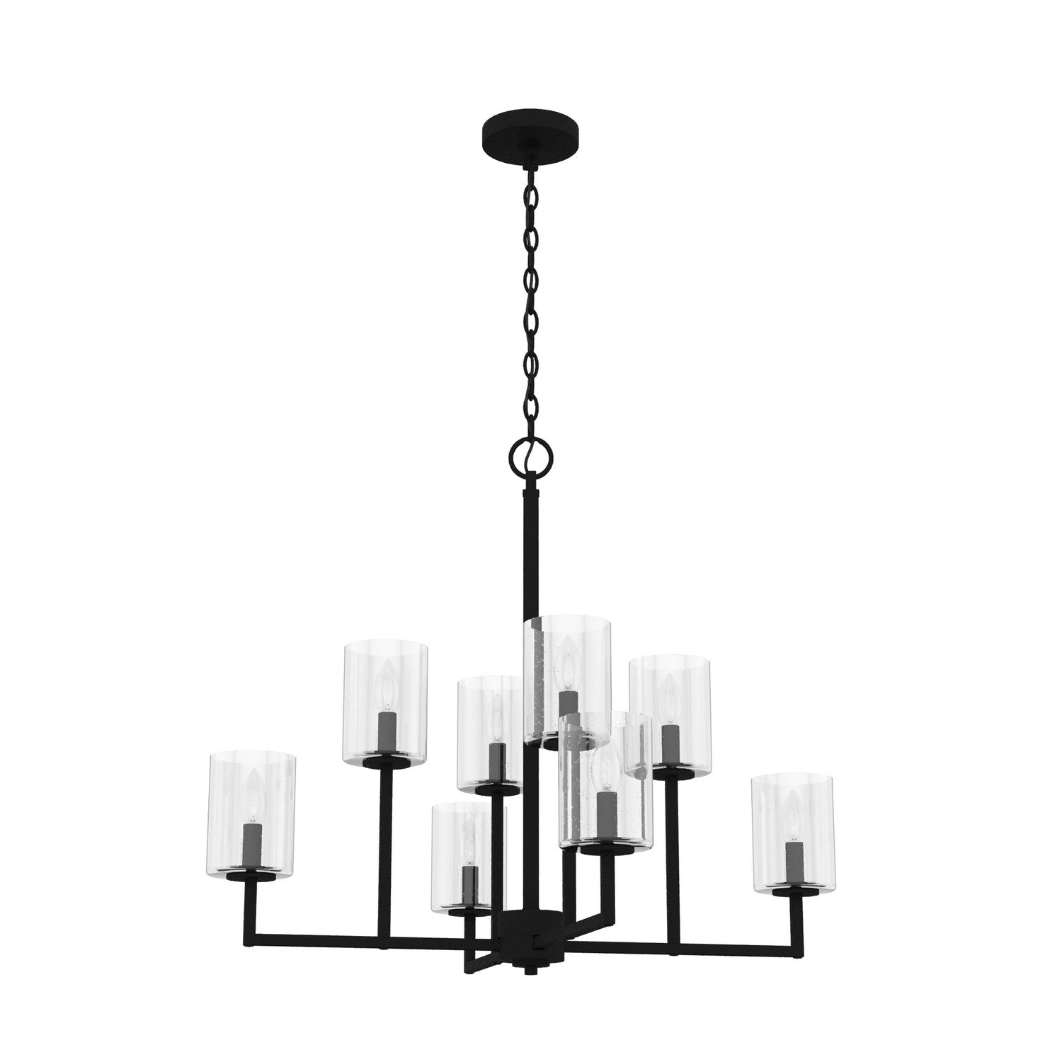 Hunter - 19532 - Eight Light Chandelier - Kerrison - Natural Black Iron