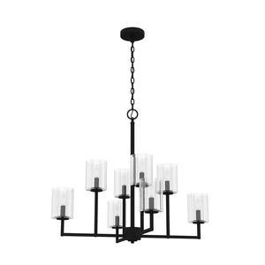 Hunter - 19532 - Eight Light Chandelier - Kerrison - Natural Black Iron