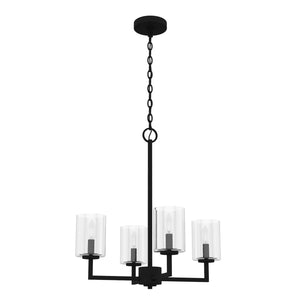 Hunter - 19536 - Four Light Chandelier - Kerrison - Natural Black Iron
