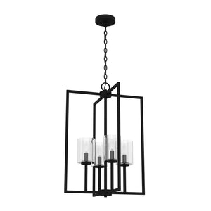 Hunter - 19540 - Four Light Pendant - Kerrison - Natural Black Iron