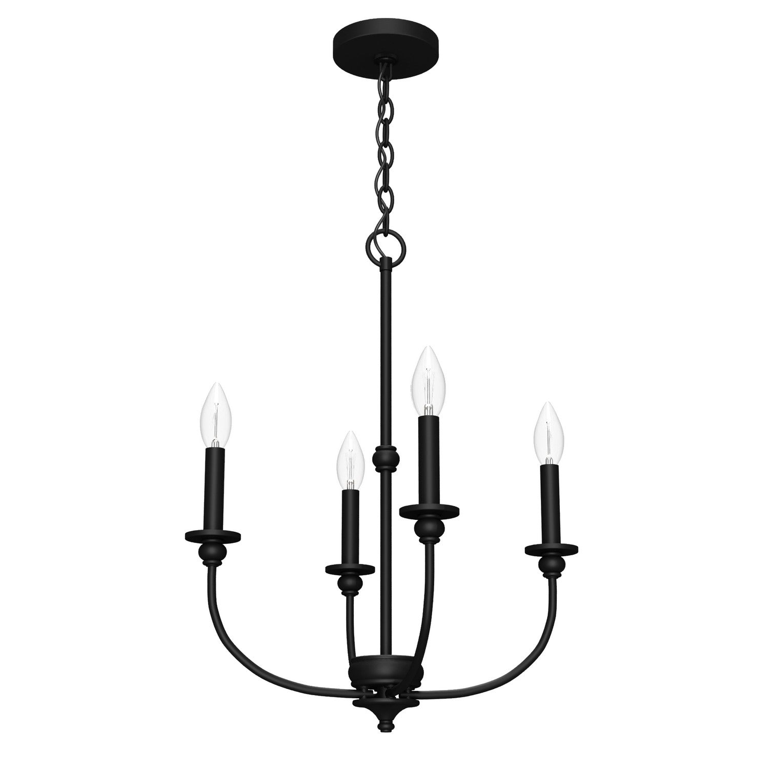 Hunter - 19638 - Four Light Chandelier - Southcrest - Matte Black