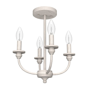 Hunter - 19643 - Four Light Flush Mount - Southcrest - Distressed White