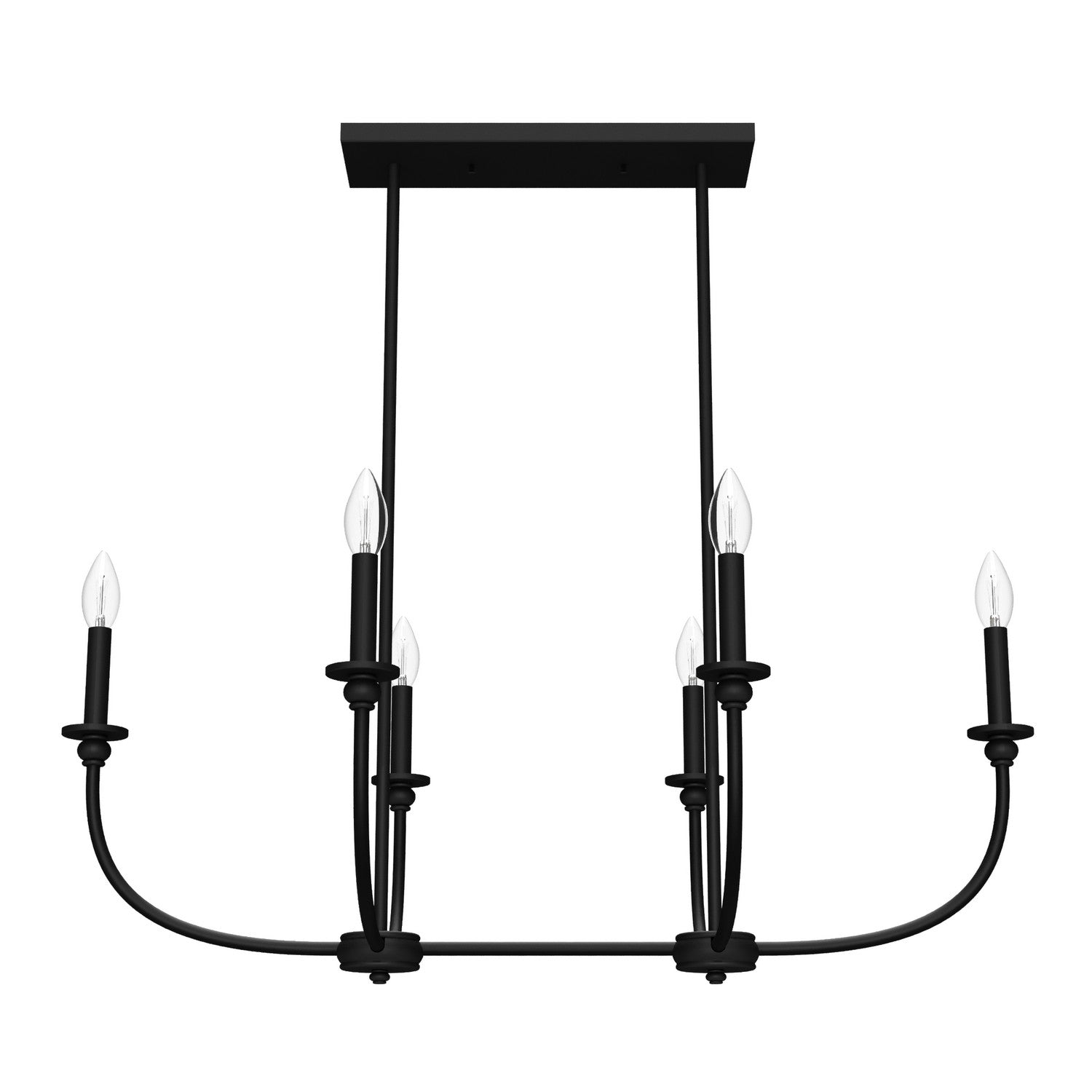 Hunter - 19644 - Six Light Chandelier - Southcrest - Matte Black