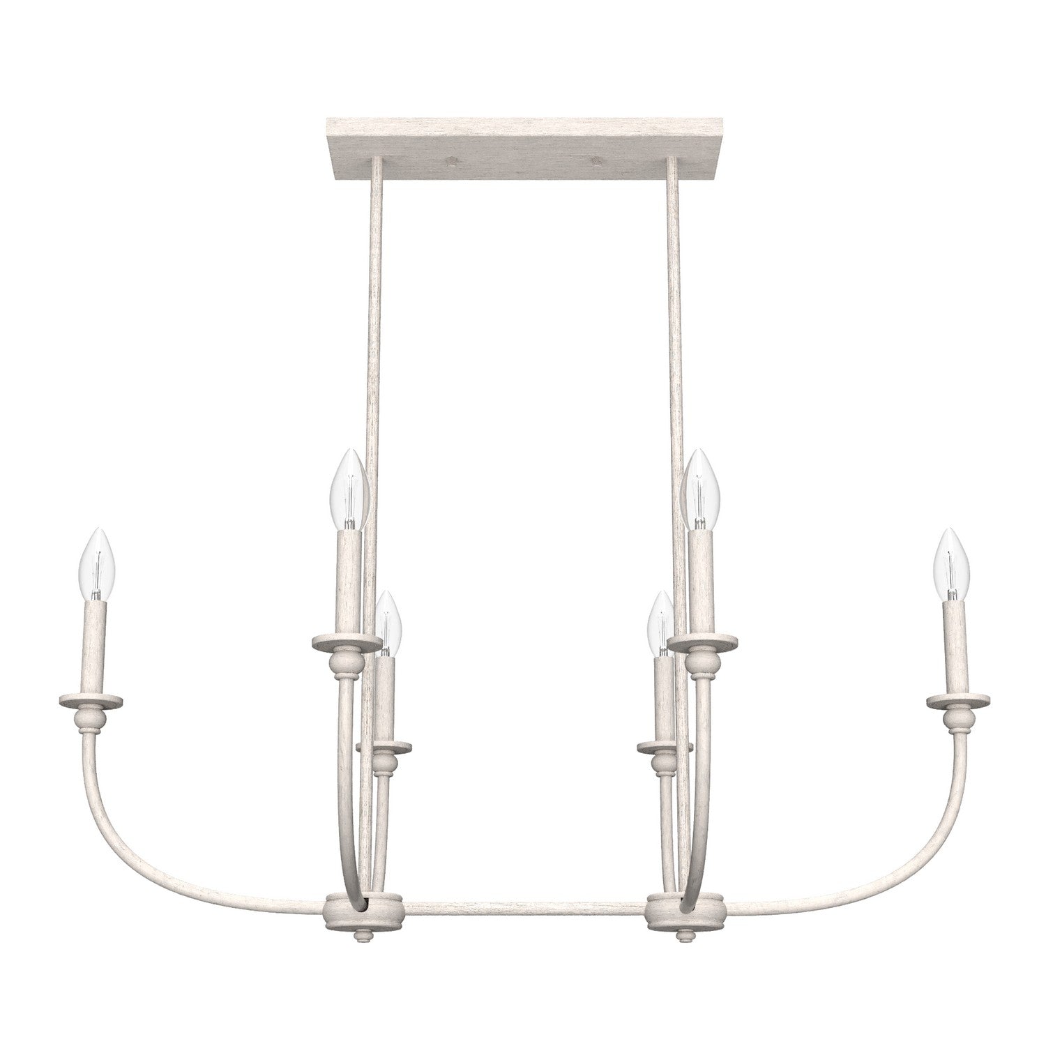 Hunter - 19645 - Six Light Chandelier - Southcrest - Distressed White