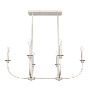 Hunter - 19645 - Six Light Chandelier - Southcrest - Distressed White