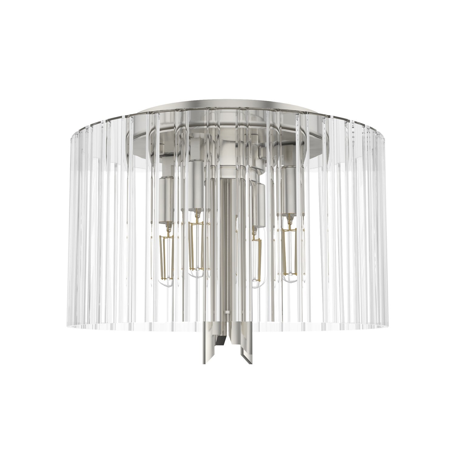 Hunter - 19691 - Four Light Flush Mount - Gatz - Brushed Nickel
