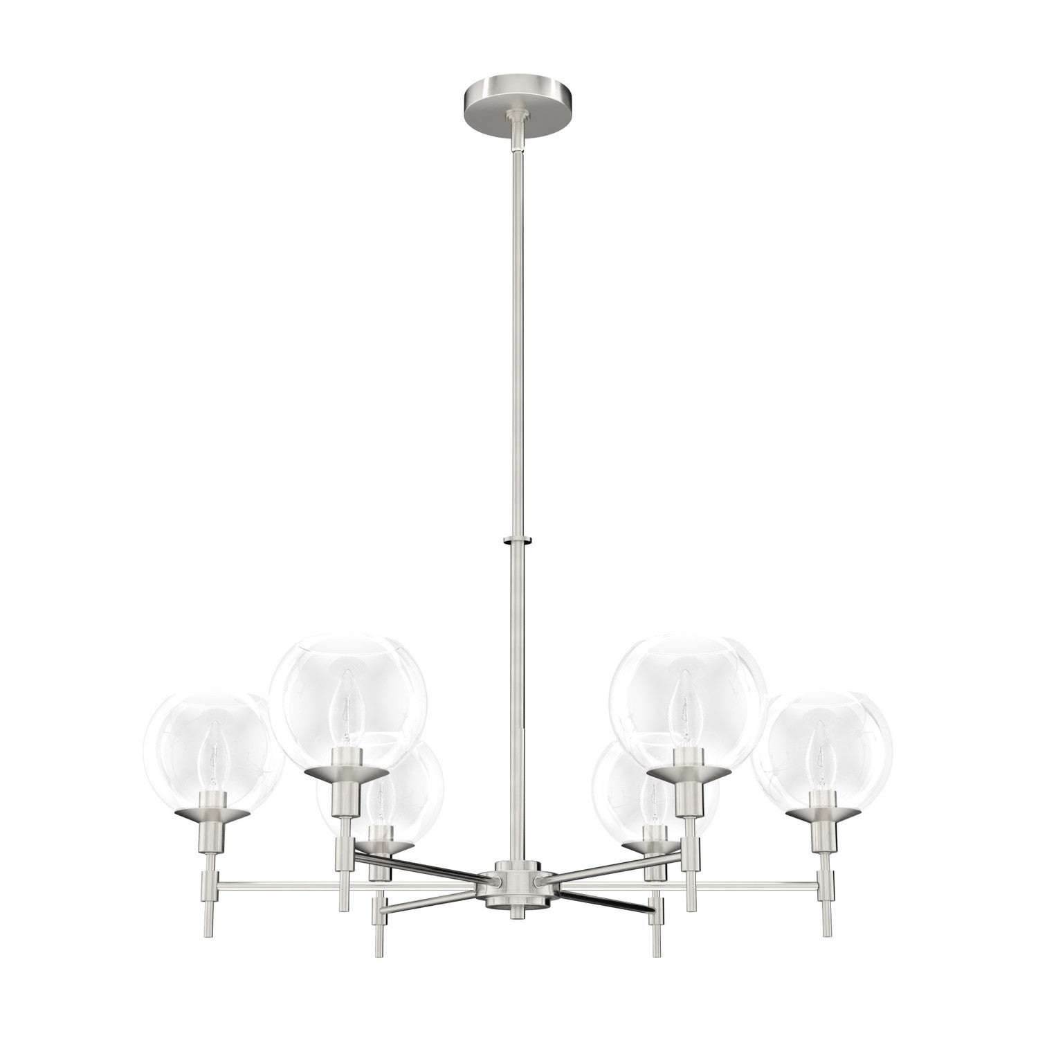 Hunter - 19744 - Six Light Chandelier - Xidane - Brushed Nickel
