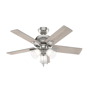Hunter - 51789 - 44" Ceiling Fan - Crystal Peak - Brushed Nickel