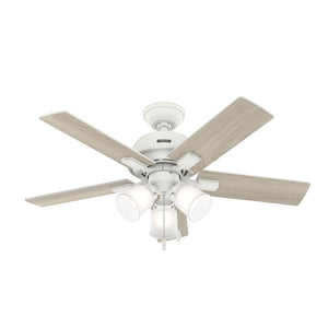 Hunter - 52350 - 44" Ceiling Fan - Crystal Peak - Matte White
