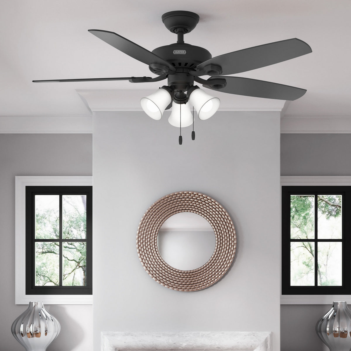 Hunter - 51110 - 52" Ceiling Fan - Builder - Matte Silver