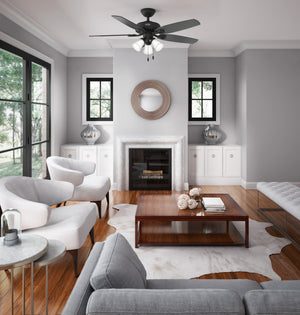 Hunter - 51110 - 52" Ceiling Fan - Builder - Matte Silver