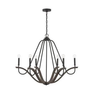 Capital Lighting - 447661CK - Six Light Chandelier - Clive - Carbon Grey and Black Iron