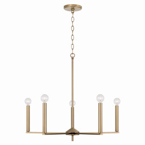 Capital Lighting - 448651AD - Five Light Chandelier - Portman - Aged Brass