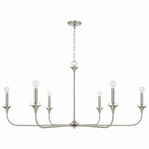 Capital Lighting - 448961BN - Six Light Chandelier - Presley - Brushed Nickel