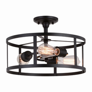 Vaxcel - C0266 - Three Light Semi-Flush Mount - Akron - Oil Rubbed Bronze